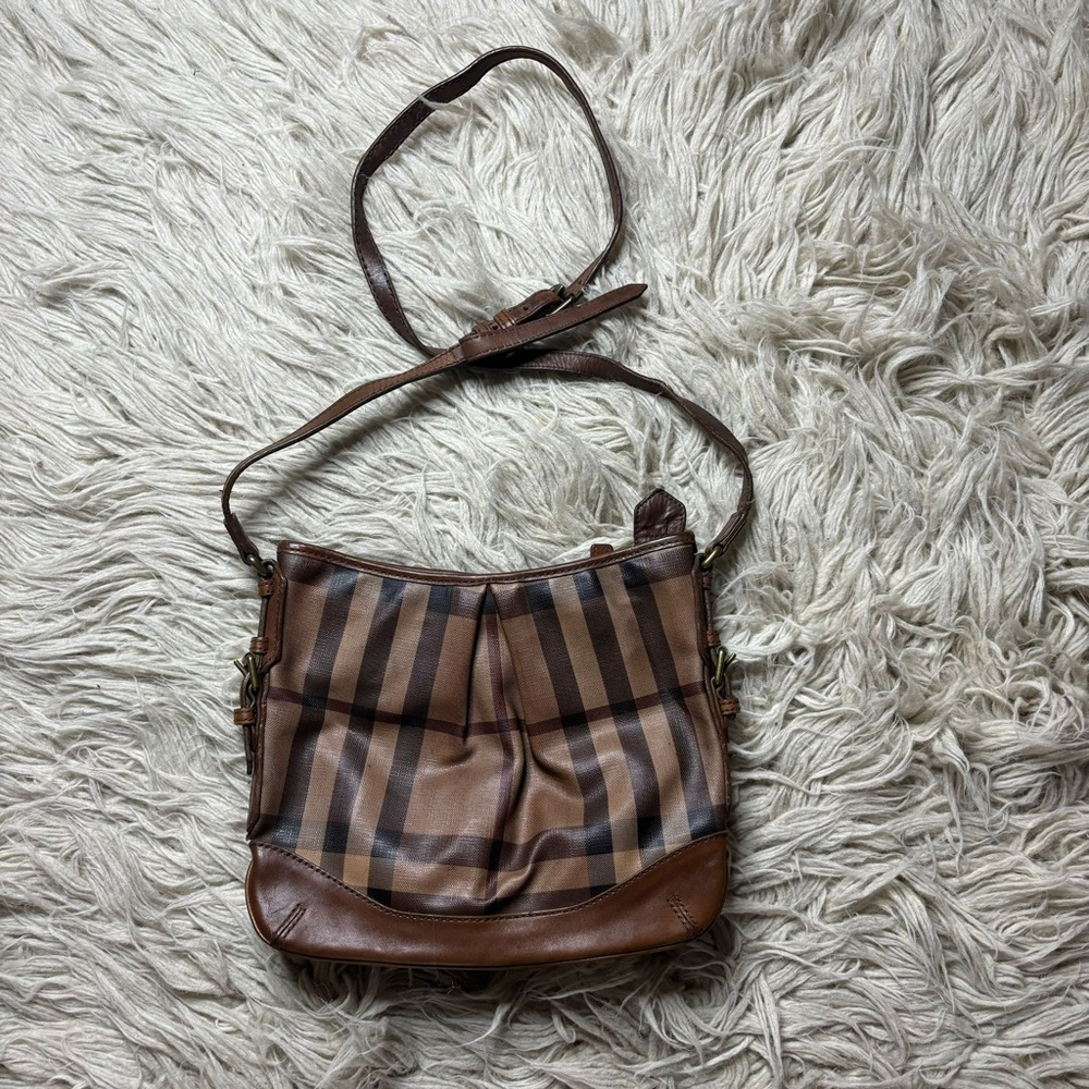 Burberry Brown Smoke House Check PVC and Leather Crossbody Bag - Picture 9 of 16